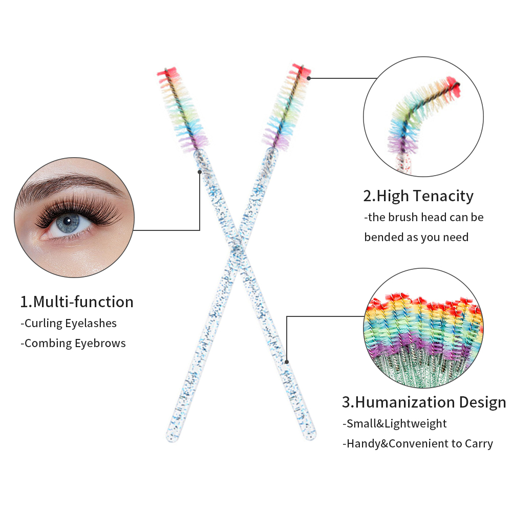 50PCS Rainbow Crystal Eyelash  - Eyelash Extension Examples review and price