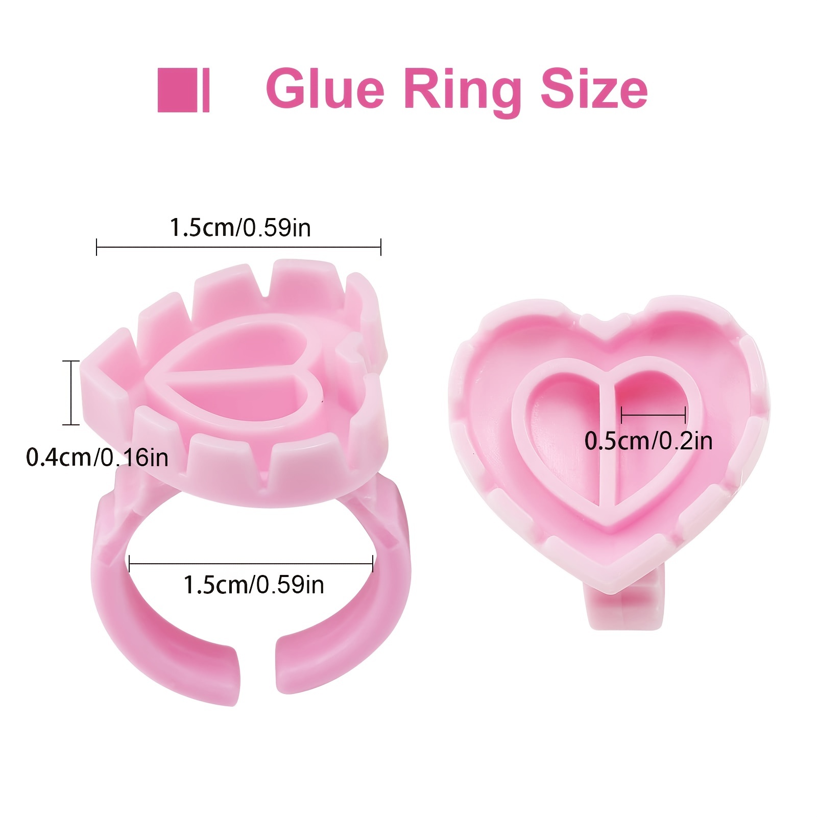 100PCSHeart Eyelash Glue Rings - Eyelash Extension Examples review and price